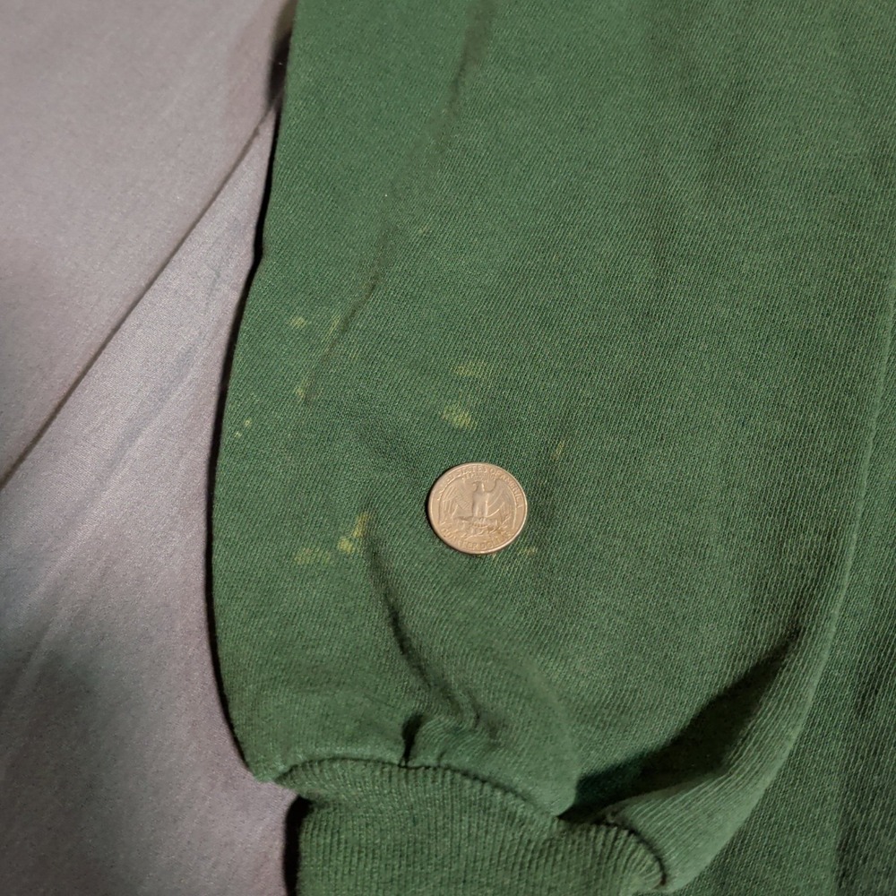 Vintage Jerzees Kitten Sweatshirt Womens Size Large Green Cat Crewneck Grandma - Picture 3 of 11